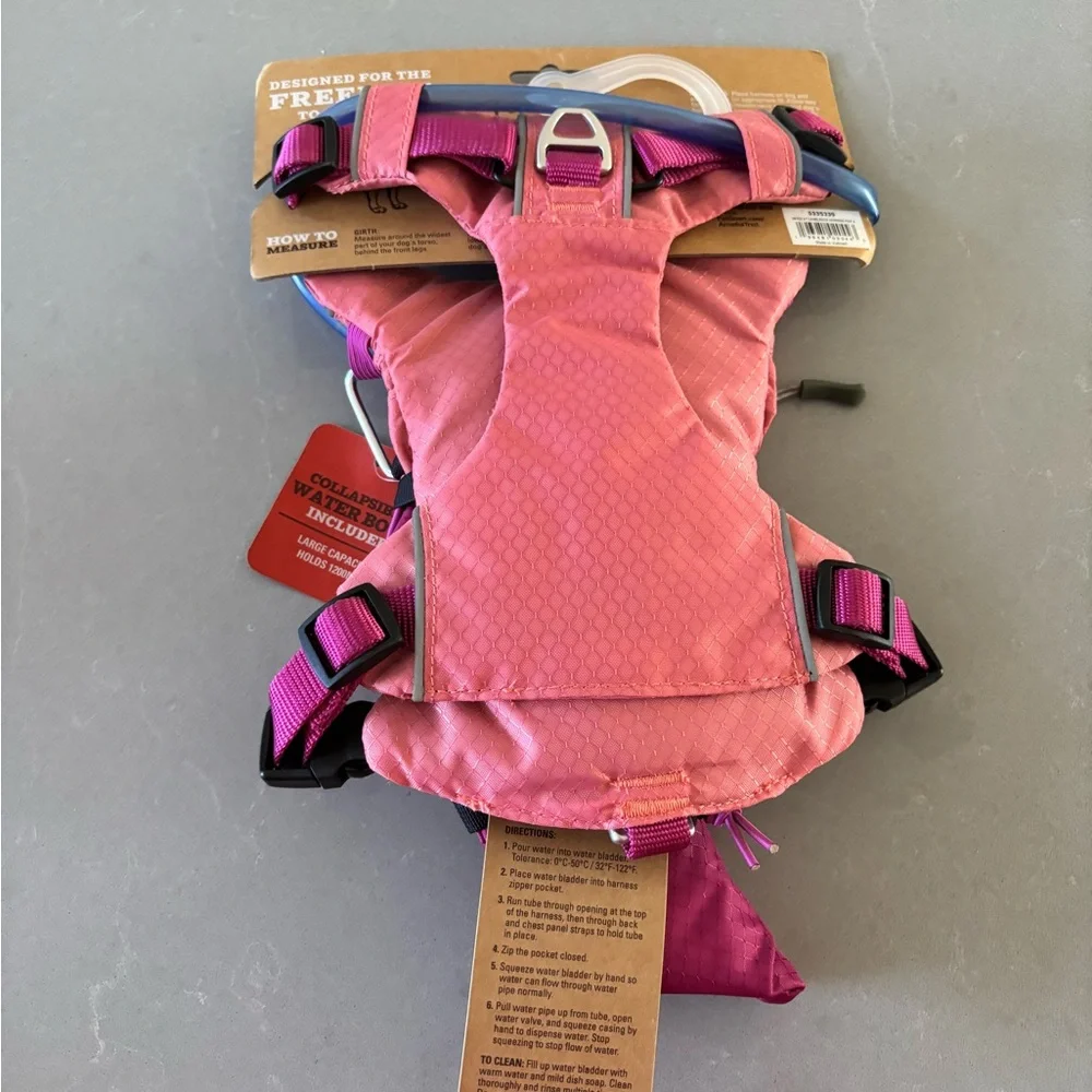 Dog Arcadia Trail Pink Harness with Water Bladder